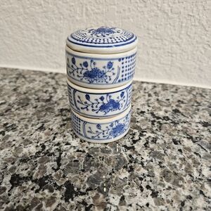 Chinese Vint Porcelain Stackable Candles Set Of 3